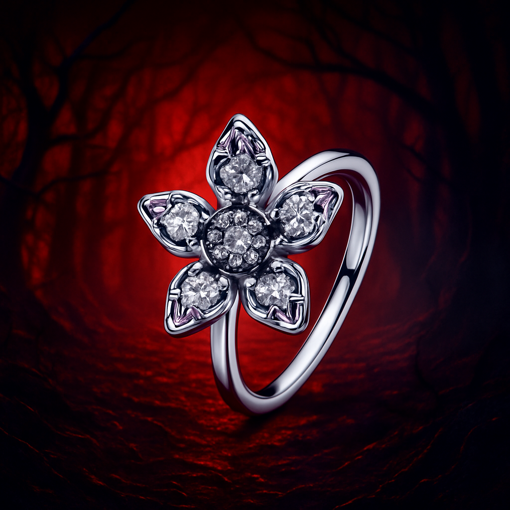 Bague Upside Bloom – Fleur Argent Mystique