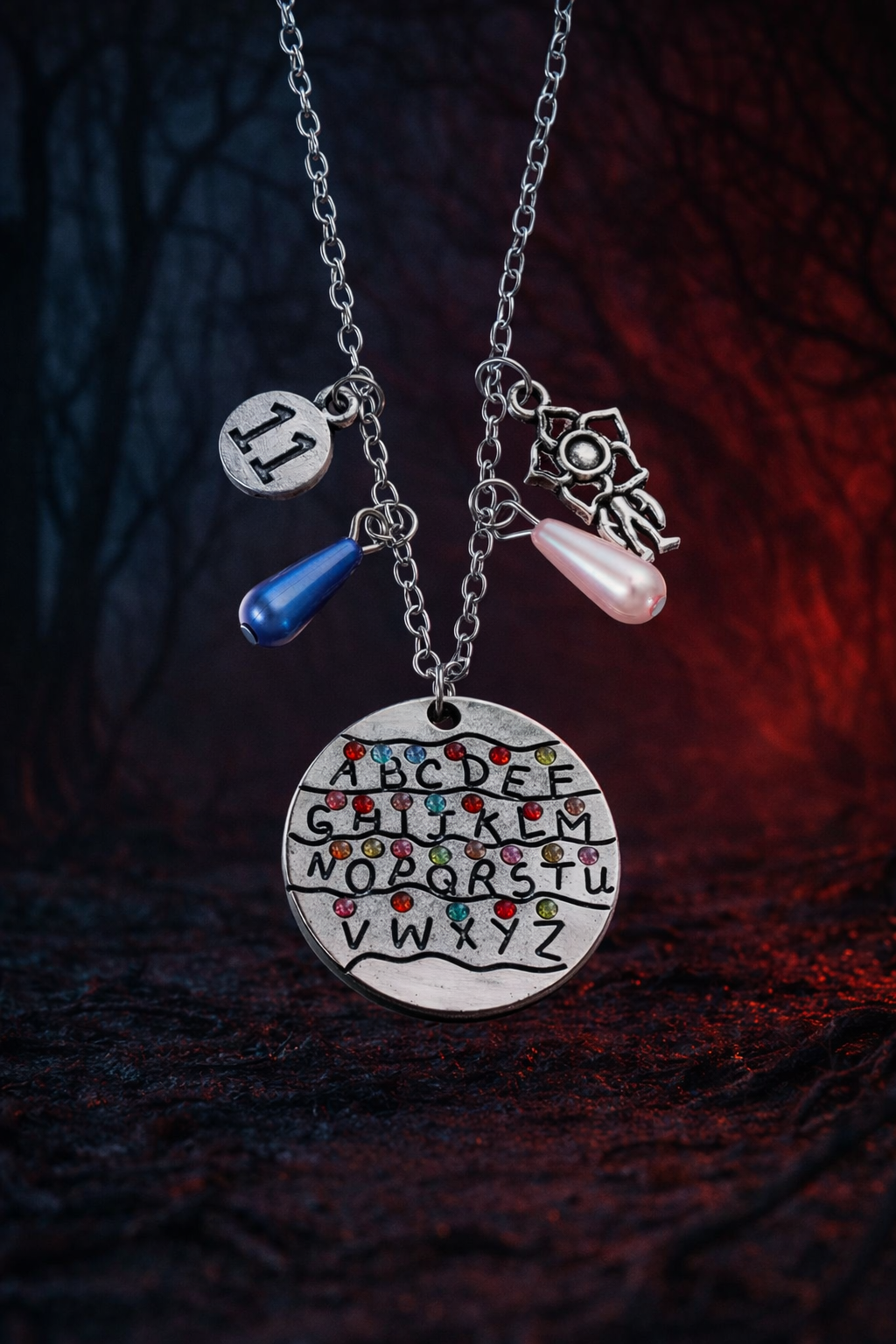 ✨ Collier Alphabet Lumineux – Édition Upside Down ✨